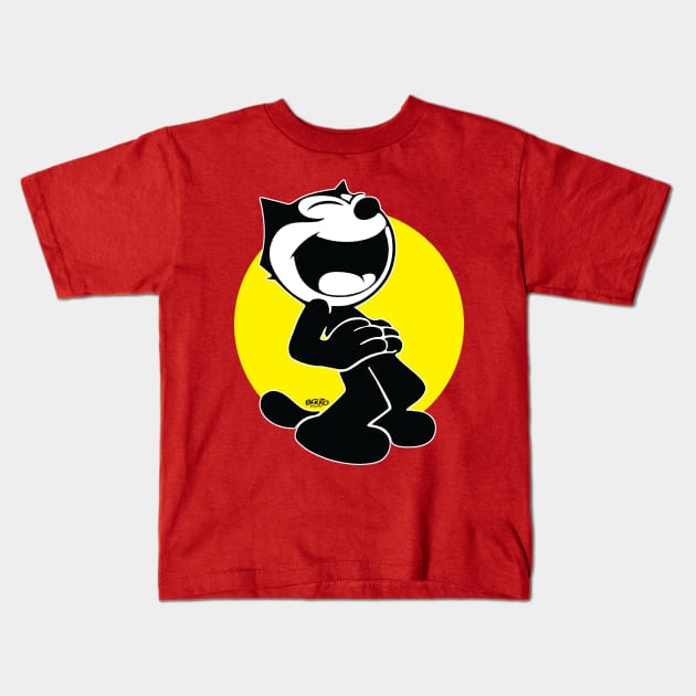 Felix-On Yellow Kids T-Shirt by BonzoTee